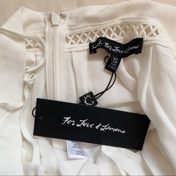 For Love & Lemons Iris Crop Top Ivory Size S NWT - Picture 10 of 15